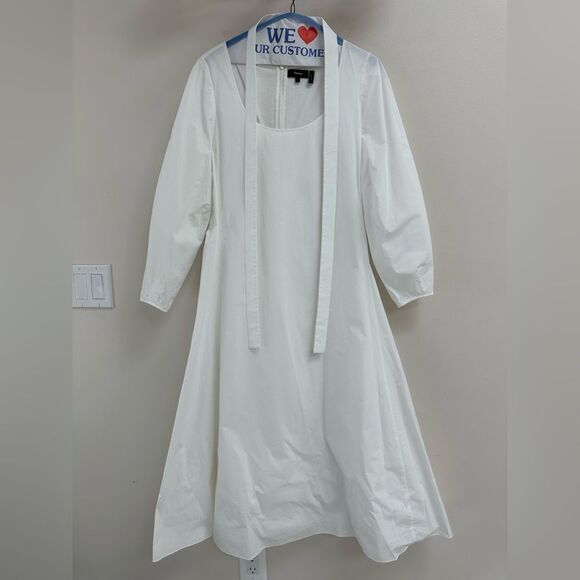 Beautiful Theory White Cotton/elastane Maxi Dress 6 - Picture 1 of 7